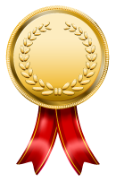 This gold medal with a laurel wreath design and red ribbon epitomizes the prestige and high value associated with whisky investment, showcasing the quality and excellence inherent in select whisky brands.
