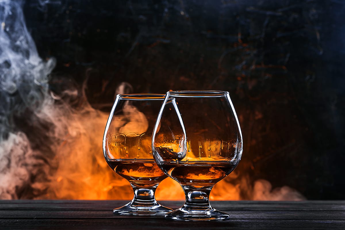 Luxurious French brandy glasses