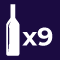 This sophisticated icon features an elegant wine bottle, marked with "x9," set against a luxurious dark backdrop, epitomizing premium brand aesthetics for refined investment portfolios and showcasing the quality associated with high-value whisky investments.