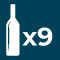 Icon of a premium whisky bottle with "x9" on a dark background, showcasing an elite collection of nine bottles for high-value investment.
