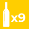 This icon depicts a prestigious whisky bottle against a vibrant yellow background, symbolizing high-value investments and quality sky-high returns with "x9" prominently featured.