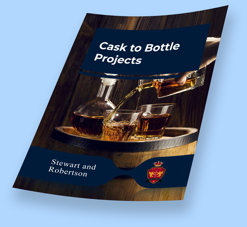 From Cask to Bottle: Projects Unveiled. Discover Stewart and Robertson - Premier Whisky Investing for the Discerning Investor. Elevate your portfolio with our expertly curated selections. [Crest emblem]