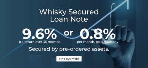 Unlock the potential of whisky investment with our Whisky Secured Loan Note, offering a robust 9.6% annual return over 36 months, or a steady 0.8% per month. Enjoy quarterly payouts as you invest in your future backed by high-value brands and premium whisky quality. Discover more about this unparalleled investment opportunity now! 

[Find out more] ↑
